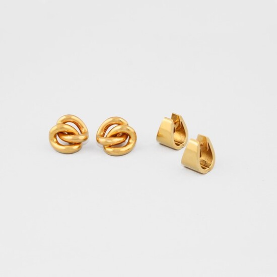 TWO PAIR OF GOLD EARRINGS