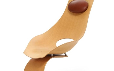 SOLD. Tadao Ando: "Dream Chair". Easy chair with oak frame and neck cushion with brown leather. Manufactured by Carl Hansen & Søn. – Bruun Rasmussen Auctioneers of Fine Art