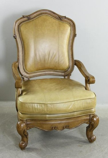 Tan Leather Occasional Armchair