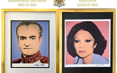 The Shah & The Queen of IRAN, A Pair of ANDY WARHOL Framed Lithography