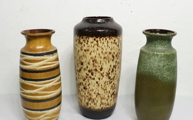 Three Mid Century West German Floor Vases