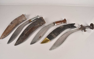Three Middle Eastern Kukri knives