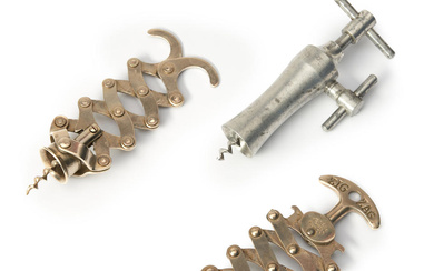 Three Vintage Mechanical Corkscrews France and America, 20th century