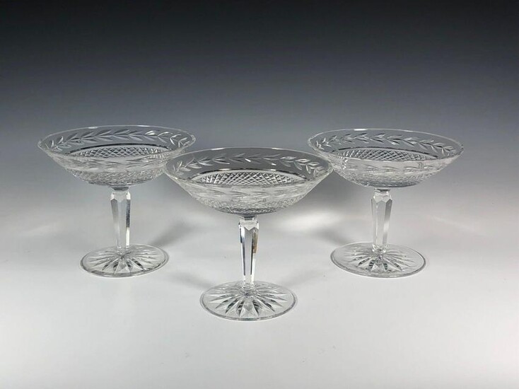Three Waterford Glandore Crystal Compotes