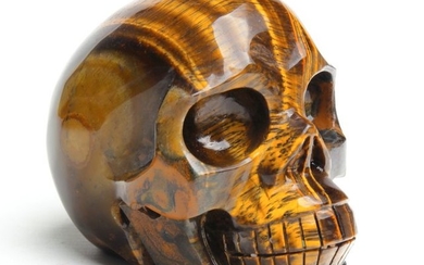 Tiger iron Exceptional Tiger iron skull - 11×11×10.5 cm - 960 g