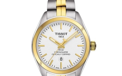Tissot - PR 100 Watch Two Tone IP Gold COSC Certified - T1012512203100 - Women - Brand NEW