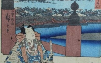 Toyokuni Otagawa (1769-1825) woodblock print, together with another