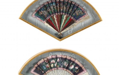 Two Antique Framed Chinese Painted Fans