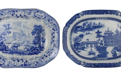 Two Blue-and-White Transferware Platters