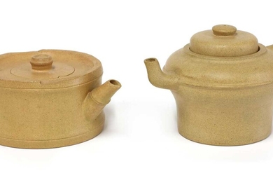 Two Yixing duanni teapots