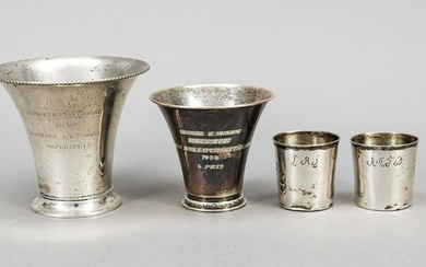 Two vases, Sweden, 1st half of 20th century, different maker, silver 830/000, trumpet shape