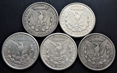 USA - Dollars (Morgan) 1921-S (5 pieces) - Silver