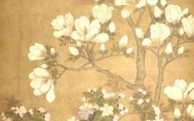 Unsigned Chinese Painting of Flower and Bird, Qing