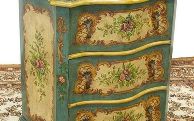 VENETIAN FLORAL PAINTED CHEST OF DRAWERS