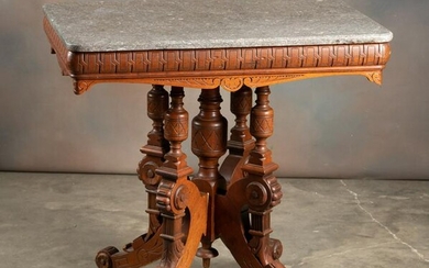 Very ornate Victorian marble top Lamp Table, circa