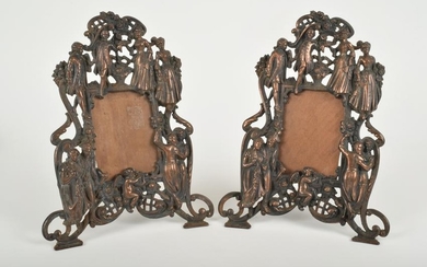 Victorian Cast Iron Picture Frames, Pair