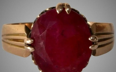Victorian Russian Ruby Ring | 14K Gold Antique |