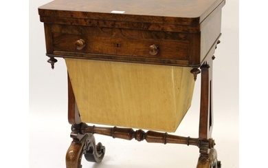 Victorian figured walnut games / work table, the swivel top ...