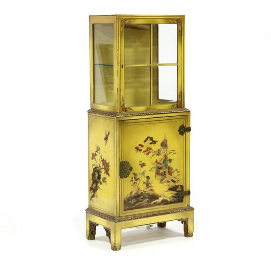 Vintage Chinoiserie Painted Diminutive Cabinet