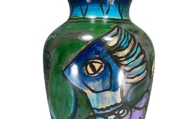 Vintage Hand Painted Ceramic Vase