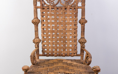 Vintage Lattice Wicker Chair