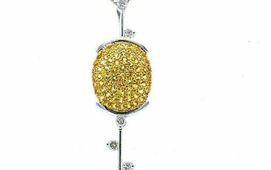 Vintage Platinum Gold Gemstones Golf Club Necklace