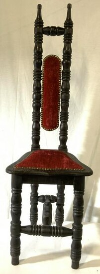 Vintage Spanish Jacobean Wood Prayer Chair