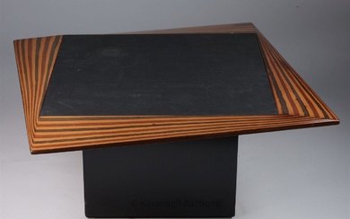 Vittorio Dassi Mixed Wood and Slate Top Side Table