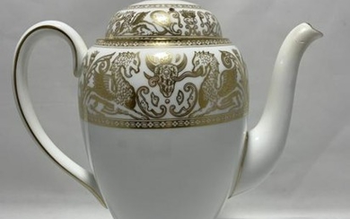 WEDGWOOD FLORENTINE GOLD COFFEE TEA POT W4219