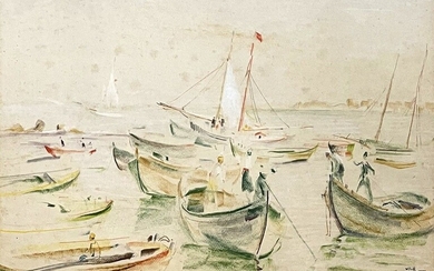 Wilhelm Wachtel , 1875-1942, Boats in Jaffa, 1929
