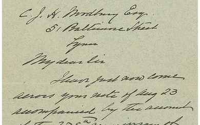 William H. Taft Autograph Letter Signed