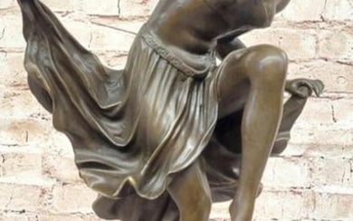 Women Flapper Dancer Inspired Bronze Statue - 20.5" x 9.5"