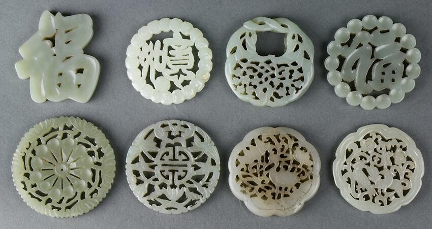 (lot of 8) A Group of Eight Chinese Carved Jade