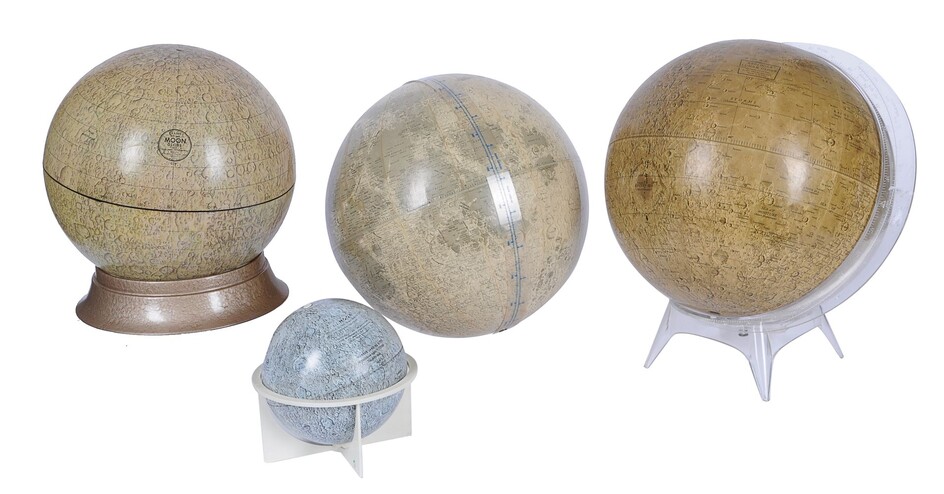 A group of four Lunar globes