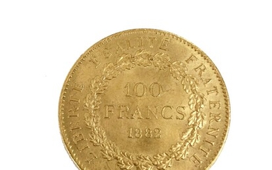 1 pièce de 100 francs or. Année 1882. Titre... - Lot 4 - Pierre Bergé & Associés