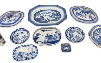 10 Piece Canton and Blue and White Porcelain