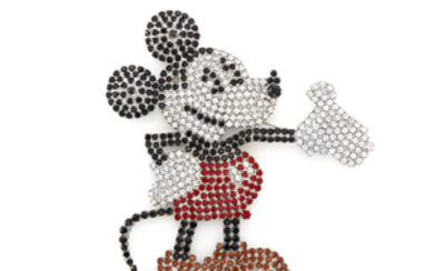 Metal and Rhinestone 'Mickey Mouse' Brooch
