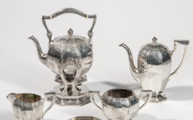 Five-piece Black, Starr & Frost Sterling Silver Tea Service