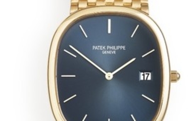 Patek Philippe: A gentleman's wristwatch of 18k gold. Model Golden Ellipse, ref. 4764/001. Quartz movement with date, cal. F15. 1992.