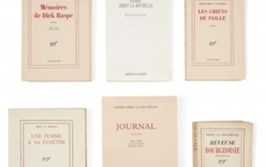 Pierre DRIEU LA ROCHELLE 1893-1945 Réunion de 6 ouvrages en édition originale, sur grands papiers