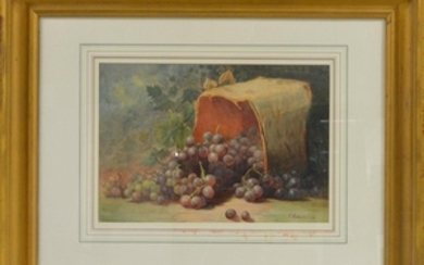 Ellen Robbins (American, 1828-1905) Overturned Basket of Grapes