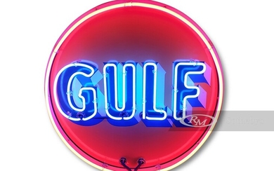 Gulf Neon Porcelain Sign