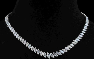 12.60 TCW Si/Hi Diamond 18k White Gold Necklace