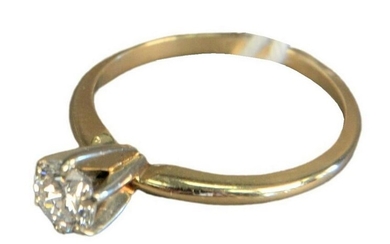 14 Karat Gold Ring set with diamonds, approximately .45