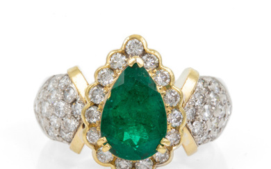 1.45ct Emerald and Diamond Ring