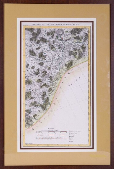 Карта маршрута путешествия аббата Жана Шаппа д’Отероша от Бреста до Тобольска. 1768.