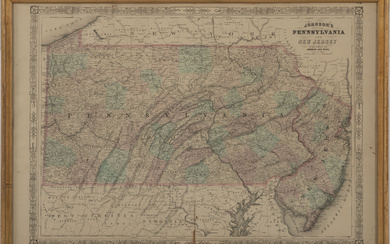 1864 Map of Pennsylvania and New Jersey