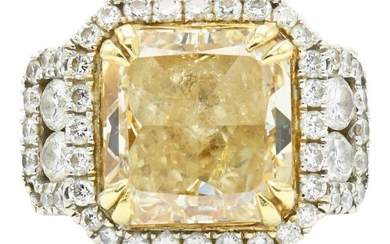 18K White Gold, Yellow Gold & 12.04 Carat Diamond Ring