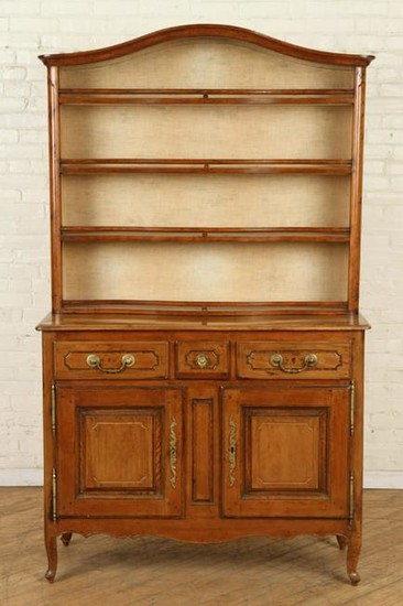18TH CENTURY 2-PIECE FRENCH HUTCH OPEN TOP