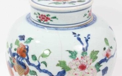 18th/19th century Chinese polychrome ginger jar and cover
